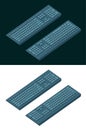 Keyboard isometric color drawings