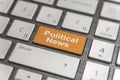 Keyboard with key Enter and word Political News button modern pc Royalty Free Stock Photo