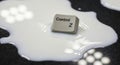 Keyboard Key in Spilled Milk on Black Royalty Free Stock Photo