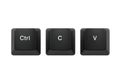 Keyboard keys for copy and paste functions are highlighted Royalty Free Stock Photo
