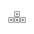 keyboard, keys, game icon. Simple thin line, outline vector of esport icons for UI and UX, website or mobile application Royalty Free Stock Photo