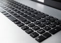Keyboard from the laptop.laptop in open view and its keyboard close up Royalty Free Stock Photo