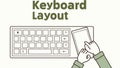 Keyboard layout with hand, typing interface, computer keyboard, input device, tech layout, keyboard UI vector design Generative AI Royalty Free Stock Photo