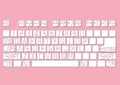 Keyboard layout on a pink background. Vector illustration