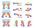 Keyboard and mouse hands posture. Correct and incorrect hand position for text typyng, wrist and arm positions for Royalty Free Stock Photo