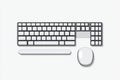 A keyboard and mouse icon are displayed on a light background, ideal for representing modern workspace setups and Royalty Free Stock Photo