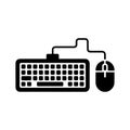 Keyboard and Mouse Solid Icon Representing Computer Tools Royalty Free Stock Photo