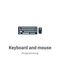 Keyboard and mouse vector icon on white background. Flat vector keyboard and mouse icon symbol sign from modern programming