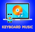 Keyboard Music Means Piano Audio 3d Illustration