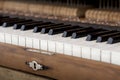 Keyboard of old piano. Royalty Free Stock Photo