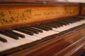 Keyboard of old piano