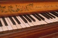 Keyboard of old piano