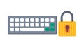 Keyboard with Padlock for Secure Typing and Input, vector design Generative AI Royalty Free Stock Photo