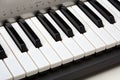 Keyboard of the piano close ap