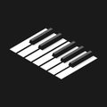 Keyboard piano in grayscale. Royalty Free Stock Photo