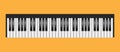 Keyboard piano or synthesizer in a realistic style. Top view .Isolated