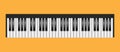 Keyboard piano or synthesizer in a realistic style. Top view .Isolated