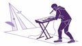 Keyboard player silhouette vector, electronic music, synth performance, musician vector design Generative AI
