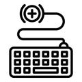 Keyboard prevention icon, outline style