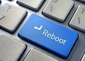 keyboard Reboot button, representing the concept of restarting, refreshing, and rebooting systems in technology and personal