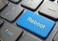 keyboard Reboot button, representing the concept of restarting, refreshing, and rebooting systems in technology and personal