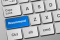 Keyboard with recommend button Royalty Free Stock Photo