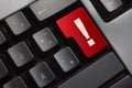 Keyboard red button exclamation mark danger Royalty Free Stock Photo