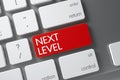 Keyboard with Red Button - Next Level. 3D. Royalty Free Stock Photo