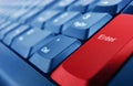 Keyboard with red enter button Royalty Free Stock Photo