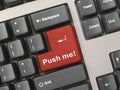 Keyboard - red key Push me Royalty Free Stock Photo