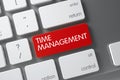 Keyboard with Red Key - Time Management. 3D. Royalty Free Stock Photo