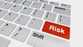 Keyboard with red risk button Royalty Free Stock Photo