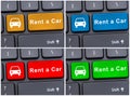 Keyboard with rent car button Royalty Free Stock Photo