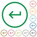 Keyboard return flat icons with outlines