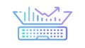 Keyboard with Rising Graph, Data Analytics & Performance Vector, vector design Generative AI Royalty Free Stock Photo