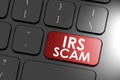 Keyboard with send IRS scam word Royalty Free Stock Photo