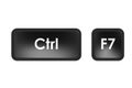 Keyboard shortcut with control and F7 button