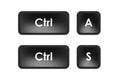 Keyboard shortcut with control A and S