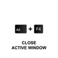Keyboard shortcuts, close active window icon. Can be used for web, logo, mobile app, UI, UX