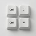Keyboard shortcuts for copying and pasting using ctrl keys Royalty Free Stock Photo