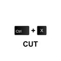 Keyboard shortcuts, cut icon. Can be used for web, logo, mobile app, UI, UX
