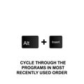 Keyboard shortcuts, cycle through the programs in most recently used order icon. Can be used for web, logo, mobile app, UI, UX