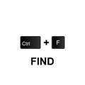 Keyboard shortcuts, find icon. Can be used for web, logo, mobile app, UI, UX
