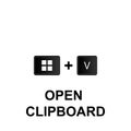 Keyboard shortcuts, open clipboard icon. Can be used for web, logo, mobile app, UI, UX