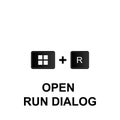 Keyboard shortcuts, open run dialog icon. Can be used for web, logo, mobile app, UI, UX Royalty Free Stock Photo