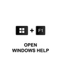 Keyboard shortcuts, open windows help icon. Can be used for web, logo, mobile app, UI, UX