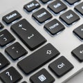 Keyboard showing black keys with white lettering including Delete Royalty Free Stock Photo