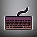 Keyboard simple sign. Vector. Violet gradient icon with black an