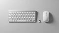 The keyboard is slim featuring chiclet style keys in white with a metallic Royalty Free Stock Photo