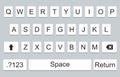 Keyboard of smartphone, alphabet buttons. Qwerty Vector illustration